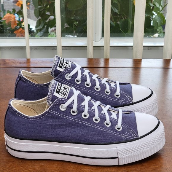 Converse Women's CTAS Lift Ox Canvas 571405C Steel/White/Black Size 9 - Picture 2 of 10